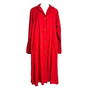 Vintage Vision Womens Size 6 Red Swing Coat Lightweight Trench Button Front
